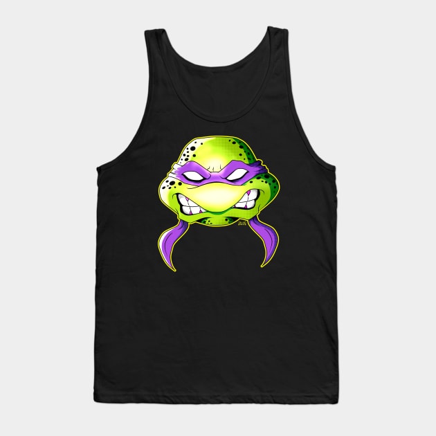 Angry Purple Ninja Turtle Tank Top by nicitadesigns